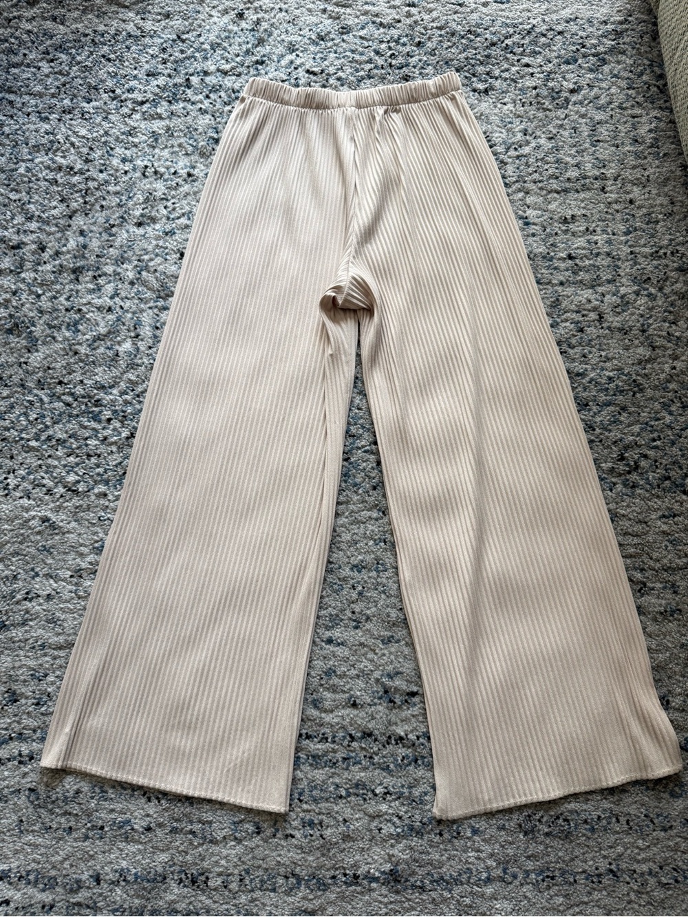 Uniqlo Women's Wide-Leg Ribbed Sweatpants - Light Beige